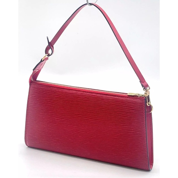 Louis Vuitton NWOT Castillan Red Epi Pochette Acessoires wBox AR1010 NEW - Picture 3 of 16
